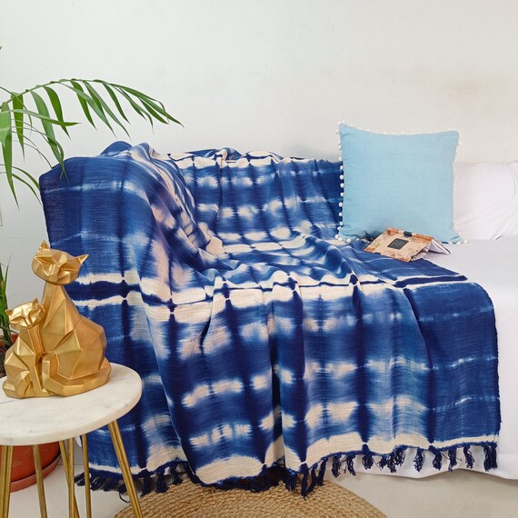 Shibori throw online blanket