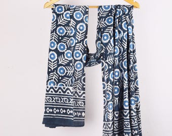Floral Block Print Cotton Sarong: Beach Cover-Up, Summer Pareo
