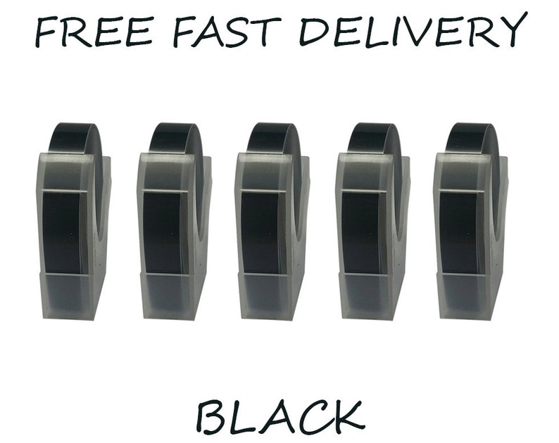 5 Rolls of Dymo Compatible Black 9mm X 3m Embossing Tape Gun Etsy UK