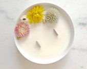 Medium flower candle - soy wax - ginger essential oil - Vegan - Made in France / / gifts for her / / wedding Decoration