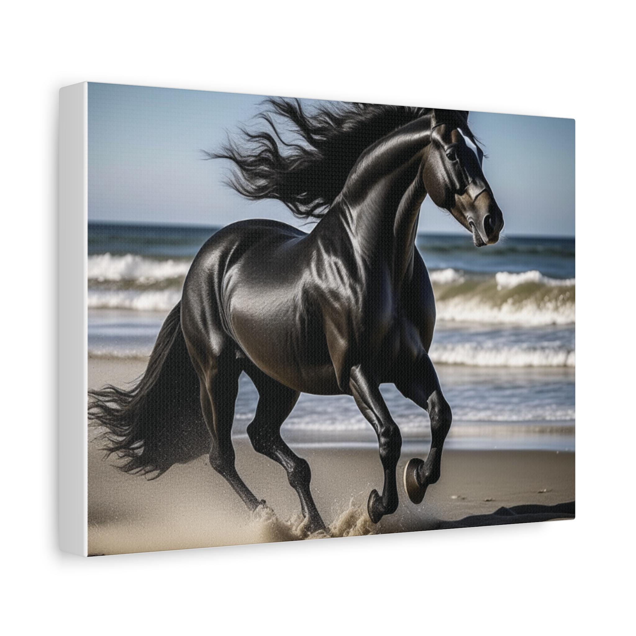 Elegant Black Horse Canvas Print: Equestrian Wall Art - Etsy