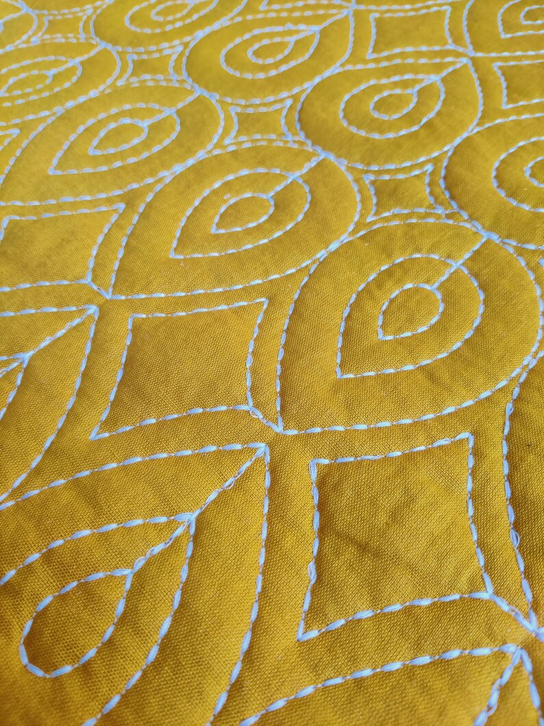 Morocco Embroidered Cotton Duvet Cover or Quilt in Yellow & Etsy