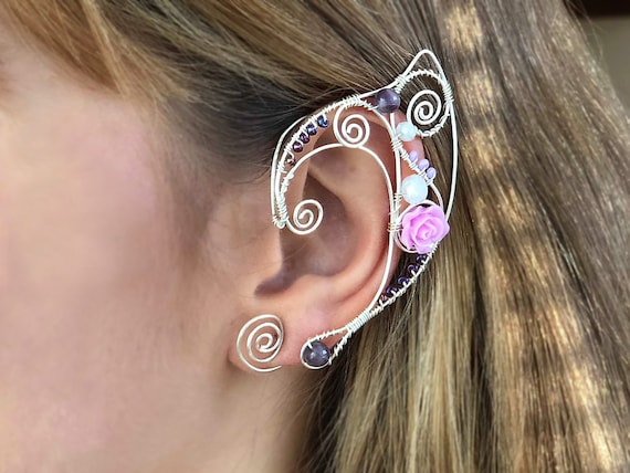 Elven Ear Cuff no piercing Elf ear cuff earrings Fairy Elf Ears for Fantasy Wedding Lotr larp Costume