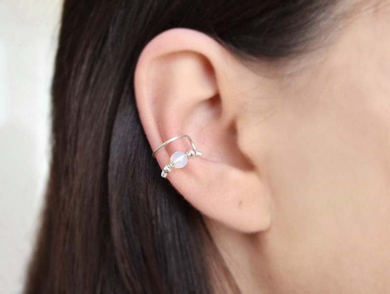 Turquoise Tiny Hoop Earrings Cartilage Hoop Earring Fake Conch Etsy