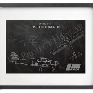 Piper PA-28-140 Blueprint Digital Download 11&quot;x14&quot;