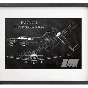Piper Saratoga Fixed Gear PA32R-301 Blueprint Digital Download 11&quot;x14&quot;