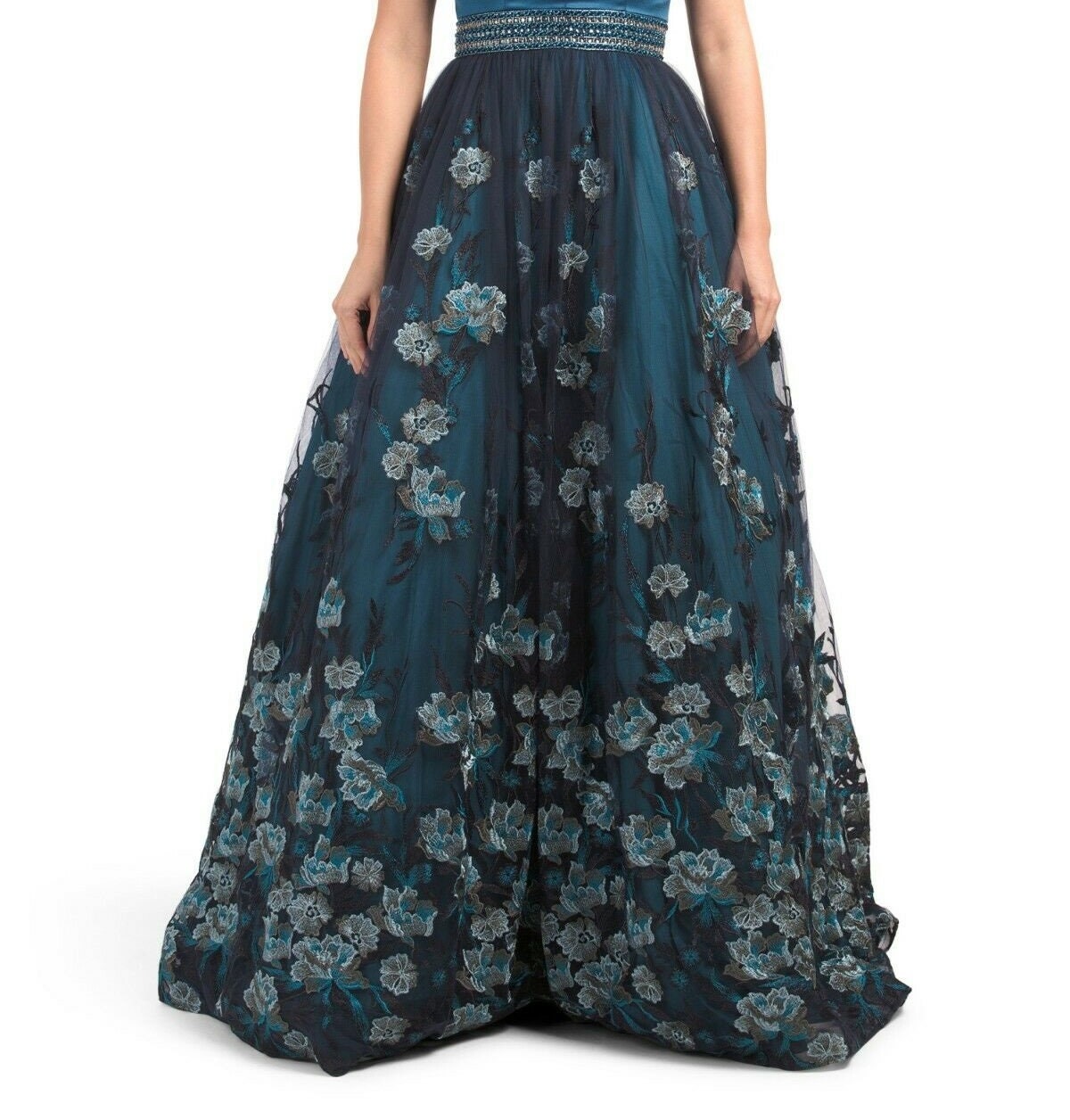 Basix floral embellished outlet ball gown