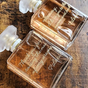 Engraved Perfume Bottle Service, Cologne Engraving | Thank You Gift for Parents, Mother of the Bride, Personalized Perfume, Wedding Keepsake
