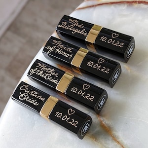 Lipstick Engraving Services ONLY | Bridesmaid Proposal, Personalized Bridal Party Gifts, Wedding Day of Gifts, Custom Engraved Lip Oil