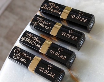 Lipstick Engraving Services ONLY | Bridesmaid Proposal, Personalized Bridal Party Gifts, Wedding Day of Gifts, Custom Engraved Lip Oil