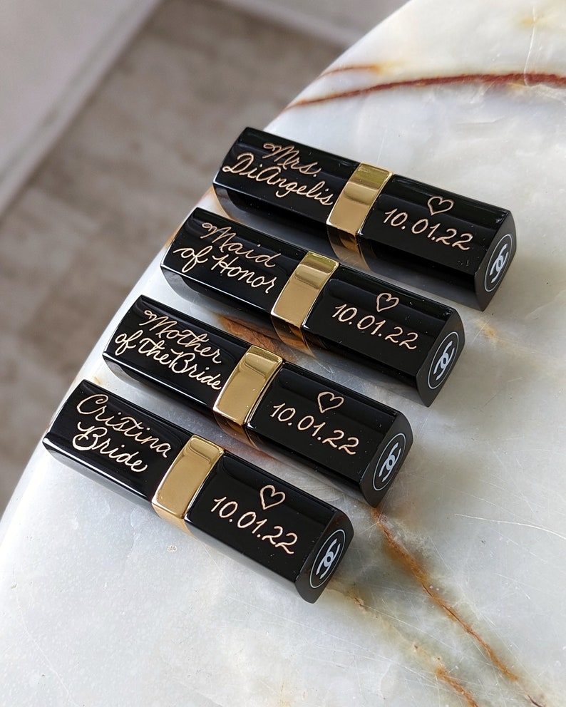 Lip Oil Engraving Services ONLY Bridesmaid Proposal, Bridal Party, Wedding Day Gifts for Mom, Bride, Personalized Lip Gloss, Lipstick Gift image 5