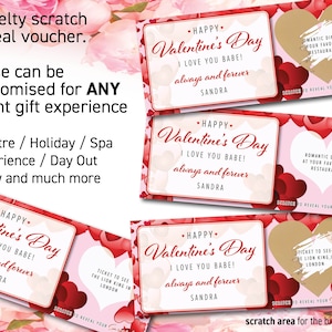 Surprise Valentines Day Gift Voucher, Personalised Gift, Scratch Off, Unique Valentines Gift for Husband, Boyfriend, Wife, Girlfriend 17
