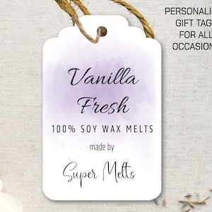 Personalisierte Geschenkanhänger Swing Tag Business Tags Schnee Sojawachs schmilzt Blumen Kerze Geschenktüte Etiketten JEDE WORDING 17