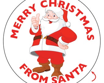 48 x Personalised Father Christmas Santa  Festive Christmas teacher school gifts stickers, labels, gift tags, wrapping  -1030b