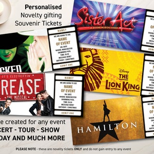 birthday Personalised ticket customised for any event experience gift ticket concert tour gift customised 50th 60th Surprise Voucher 40th 21