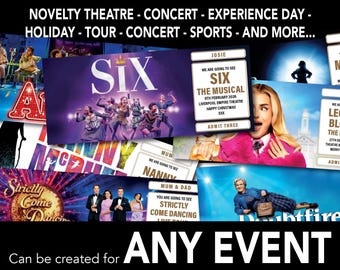 Mothers Day Personalised ticket customised for any event experience gift ticket envelope Gift Surprise Voucher mum mam mother mummy nan