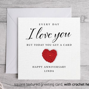 Te amo tarjeta de aniversario personalizada, tarjeta para él, tarjeta de aniversario para ella Tarjeta para esposo / esposa / novio / novia 295