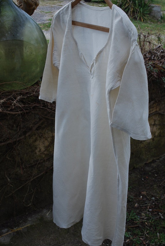 Antique french farmershirt,pure linen,1900s