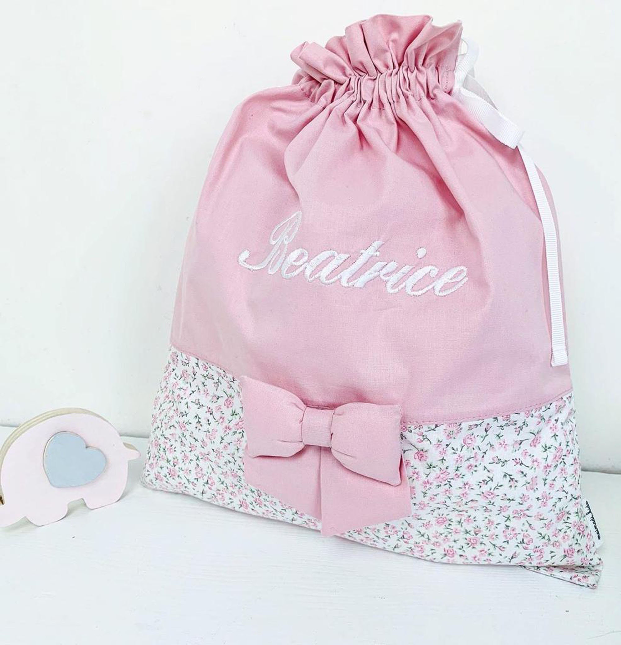 Bag Baby Pink Crib Complete favours Baptism Birth confetti 