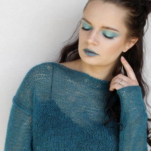 Sheer Mohair Sweater - Etsy Sheer Mohair Sweater - Etsy