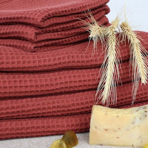 Brick red towels hotsell
