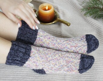 Warm wool socks knitted wool socks women's knit socks cozy bed socks