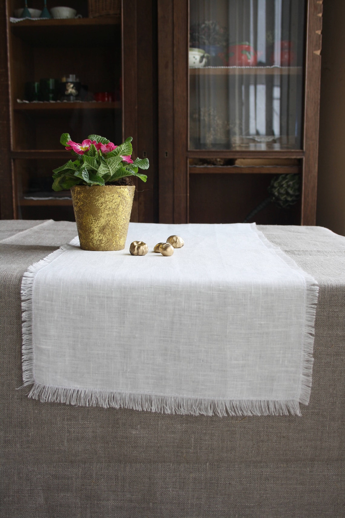 Off White Linen Table Runner Wedding Table Runner Table Runner Etsy