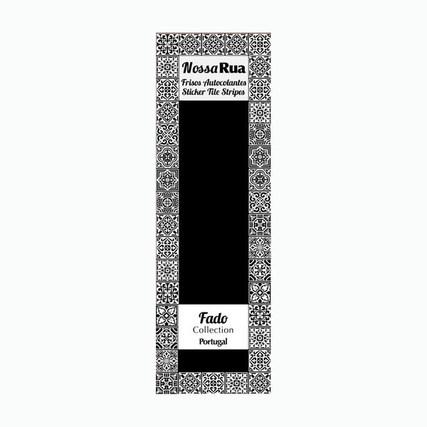 STICKER TILE FRAME - self-adhesive Portuguese stripes. Wall Decoration Fado set kitchen bathroom (Pack 15) (8"x2"|20x5 cm)