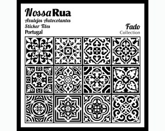 WALL TILE STICKERS - self-adhesive Portuguese backsplash stair riser wall Decoration Fado kitchen bathroom (Pack 12) (6"x6"|15x15 cm)