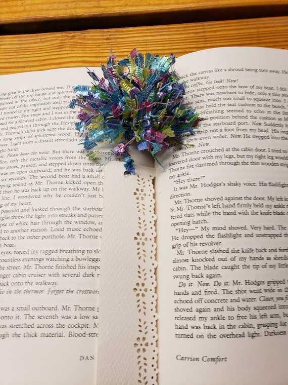 Pom Pom Book Mark Etsy