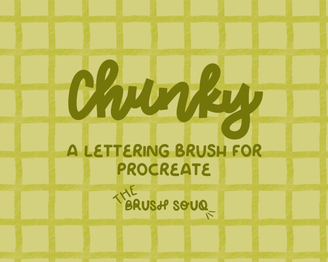 Square Tipped Thick Monoline Lettering Brush for Procreate | Digital ...