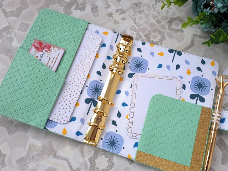 Planner cover A6 binder A6 6 ring organizer faux leather Etsy