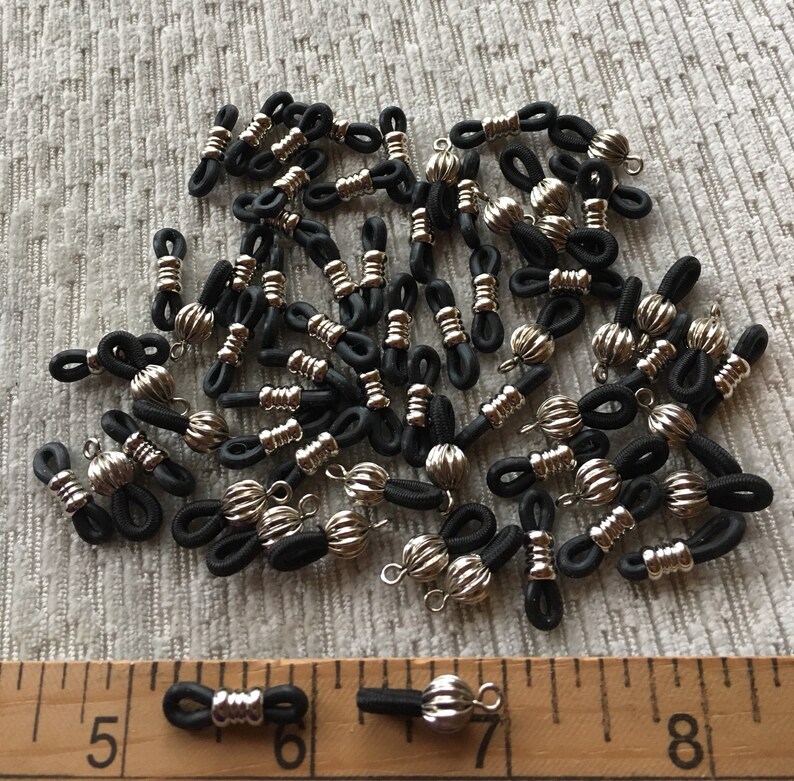 Sterling Silver Black Eyeglass Holder 20mm
