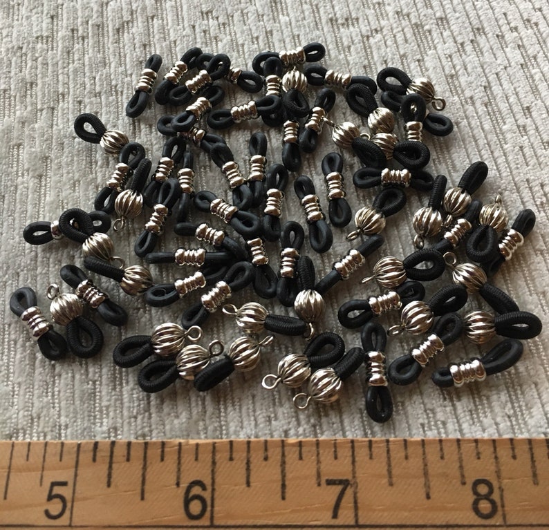 Sterling Silver Black Eyeglass Holder 20mm