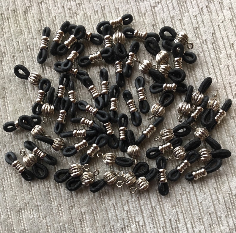 Sterling Silver Black Eyeglass Holder 20mm