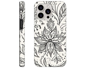 Floral Flower Phone Case 082 Tough Case, Slim Case Compatible with iPhone 15 14 13 12 11 XR XS and Samsung Galaxy S23 S22 S21 S20