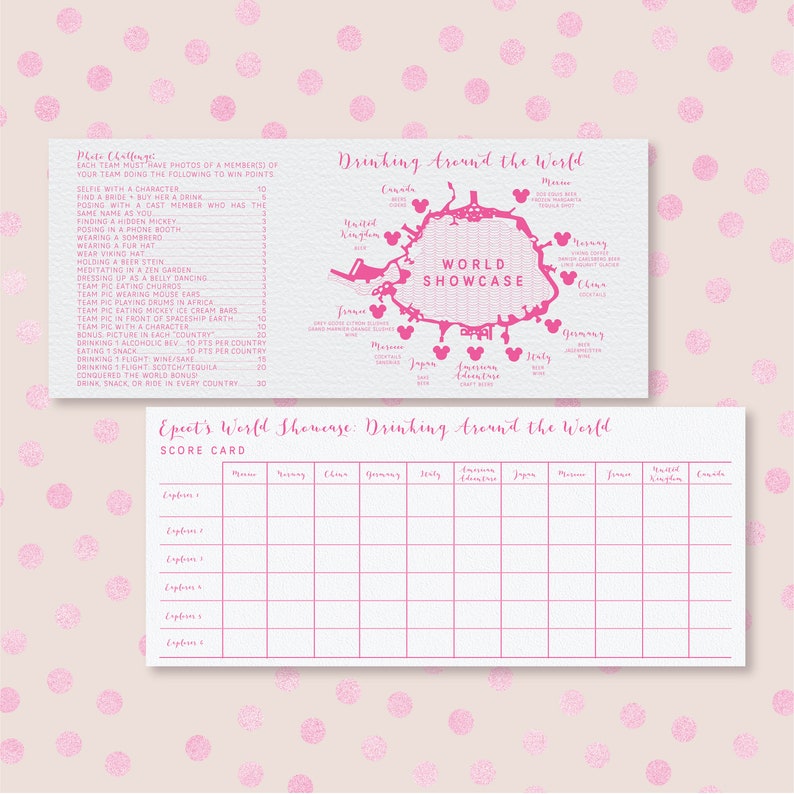Bachelorette EPCOT Drinking Around the World Digital Etsy