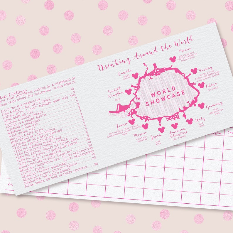 Bachelorette EPCOT Drinking Around the World Digital Etsy