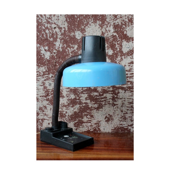 Vintage Table Lamp School Russian Desk Blue And Black Table Lamp School Russian Desk