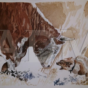 No Bull Hand-Numbered Watercolor Print