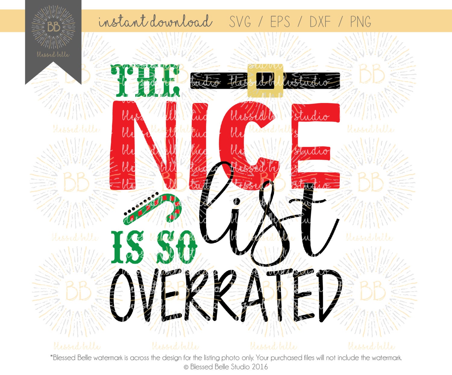 The Nice List is so Overrated SVG Christmas Svg Nice List Etsy