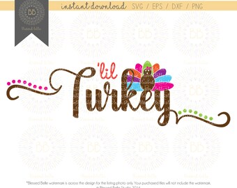 Lil Turkey SVG, turkey, girl, thanksgiving SVG, svg, eps, dxf, png file, Silhouette, Cricut