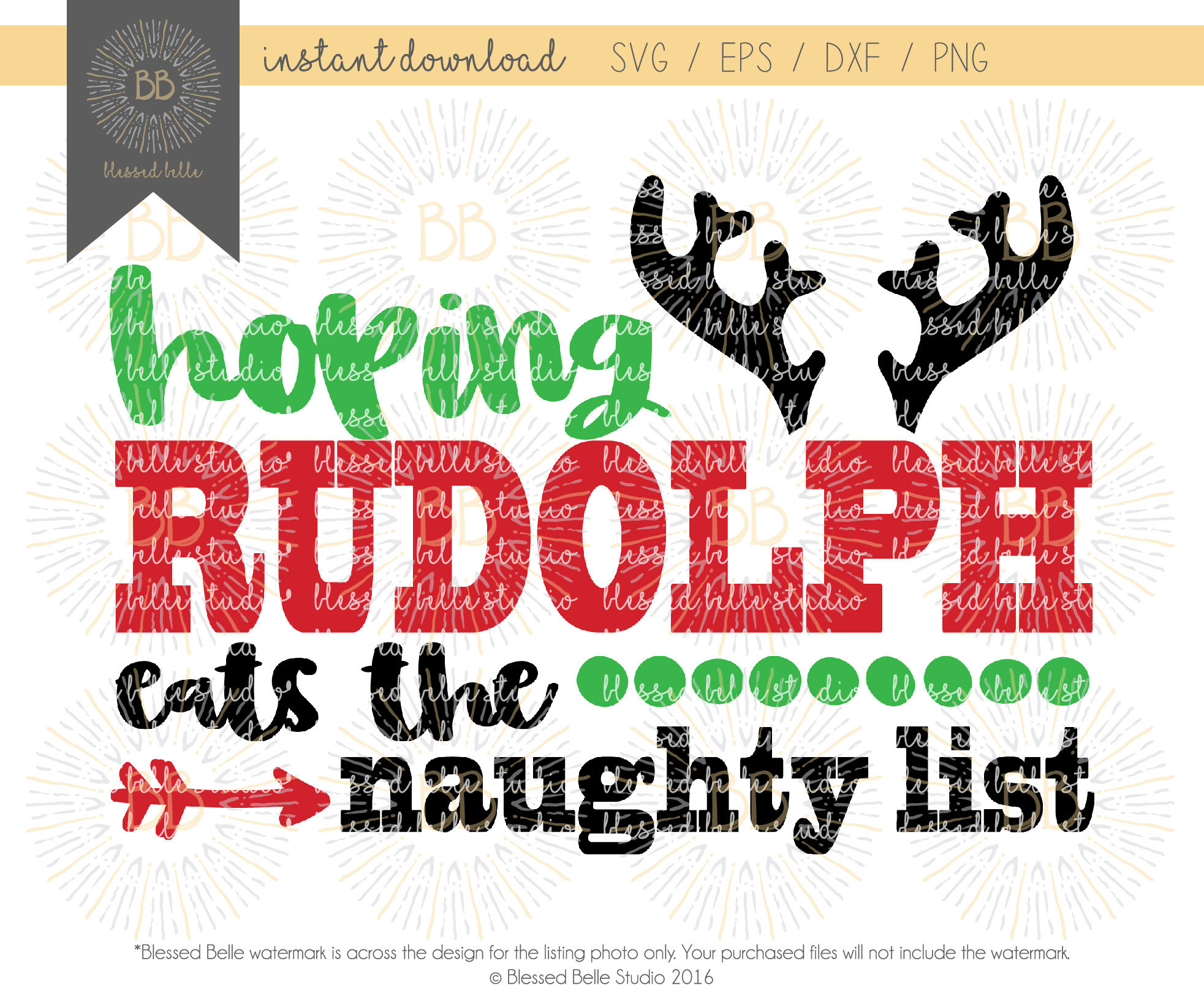 Hoping Rudolph Eats the Naughty List Svgchristmas Svg Eps - Etsy
