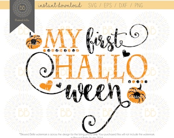 My first Halloween SVG, My 1st Halloween SVG, Halloween svg, eps, dxf, png cutting file, Silhouette, Cricut