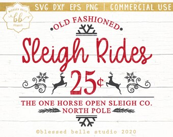 Sleigh Rides SVG, Christmas svg, eps, dxf, png cut file, Silhouette, Cricut