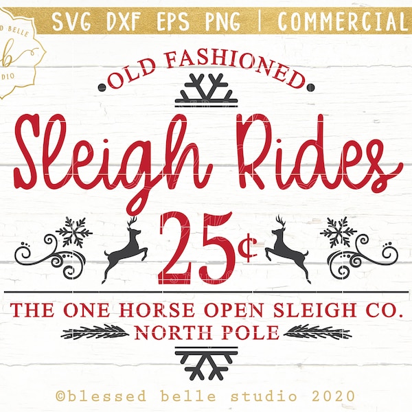 Sleigh Rides SVG, Christmas svg, eps, dxf, png cut file, Silhouette, Cricut