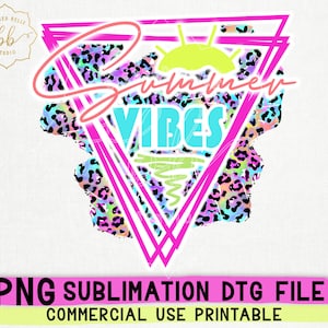 Summer vibes PNG, retro sublimation, summer sublimation, PNG for transfer, print file for sublimation, vintage Summer, leopard