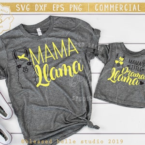 Mama en ik set SVG, Mama lama SVG, drama lama svg, mama en ik, svg, eps, dxf, png snijbestand, Silhouette, Cricut