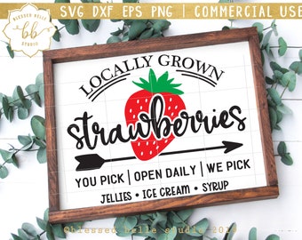 farmhouse svg, strawberries svg, spring svg, strawberry farmhouse svg, spring farmhouse sign svg eps dxf png Silhouette Cricut printable