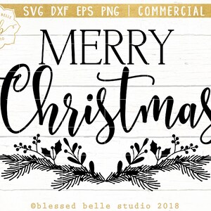 Merry Christmas svg, Christmas farmhouse SVG, Christmas svg, Christmas sign, Christmas floral svg, eps, dxf, png, Silhouette, Cricut